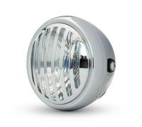 6 INCH Moto Phare Chrome avec Prison Grille - Rétro Scrambler Brat Vélo