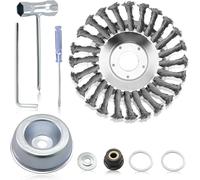 6 Inch Weeding Brush Head,Herb Brush with Adapter Kits,Brush Cutter Head 25.4 x 200 mm with Lock Nut Tray,Universal Easy to Install & Efficient Weeding