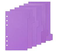 6 Intercalaires De Remplacement a6 Avec Onglets Pour Classeur à 6 Anneaux, Lot De 6 Feuilles De Division En PolypropylèNe, 6 feuilles de 6 intercalaires à anneaux bandes de séparation robustes A6 PP