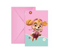 6 Invitations avec enveloppes Pat'Patrouille Skye + Everest - Rose