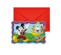Procos- Folat 93939P Invitations FSC Mickey Mouse-6 pièces, Multicolore