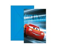 6 Invitations et enveloppes Cars