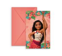 6 Invitations Vaiana 2 - Rose