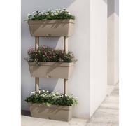 6× Jardinières 100 cm Taupe Lits Surélevés Boîtes à Fleurs Bacs Plantes vidaXL