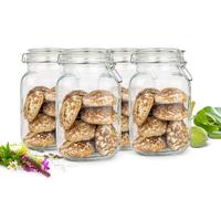 6 Jars 2 Litre Fermeture A Bride Avec Étiquettes Goupille Joint Pot de Stockage