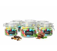 6 Jars 500ml Fermeture A Bride Avec Étiquettes Goupille Joint Pot de Stockage