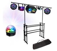 6 JEUX DE LUMIERES PUISSANTS + SUPPORT DJ MOBILE PA DJ LED LIGHT SONO