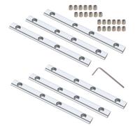 6 jeux de supports de joint de connecteur intrieur de ligne droite argente, longueur 3,9 pouces avec vis M5 pour fente de profil d'extrusion d'