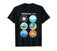 6 Jours de création - Enseignant et Enfants Genesis 1-2 T-Shirt Graphique avec Valeur