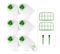 6 Kit Sacs d'aspirateur compatible avec Vorwerk Kobold VK200 FP200, 2 filtres Hepa+ 2 brosses à dents, Accessoires Sacs à Poussière Rechange pour VK 200 FP 200