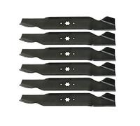6 lames de tondeuse droites pour MTD® 742-0610 742-0610A 942-0610 942-0610A 4720610 490110M114 Longueur 49-5/16" Largeur 7,6 cm Épaisseur 381 cm Trou central 6 cm Point Star 96. .5 cm Deck