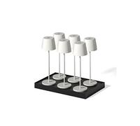 Lumisky Lampes de table KELLY 6 pièces Blanc H38 cm + base de chargement G