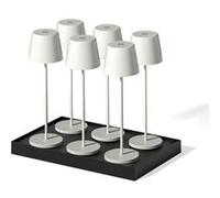Lumisky Lampes de table KELLY 6 pièces Blanc H38 cm + base de chargement G
