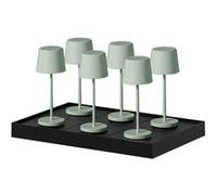 6 Lampes de table MINI KELLY Vert H22cm + base de chargement Vert G