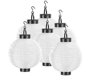 6 lampions solaires Ø 20 cm avec LED blanc chaud [Lunartec]