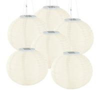 6 lampions solaires Ø 30 cm à LED blanc chaud - x3 [Lunartec]