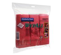 6 lavettes microfibres Wypall Kimberly-Clark rouge