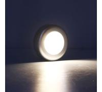 6 LED Veilleuse Mignonne, Touchez la Veilleuse Appuyez Sur Lumière Lampe Push 3,5 W Avec Capteur Tactile Lumières à Piles pour Placards, Armoires, Cuisine, Escaliers (Blanc Chaud)