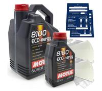 6 Litre Motul 8100 Eco-Nergy SAE 5W30 Huile Wss M2C 913D RN0700 Acea A5