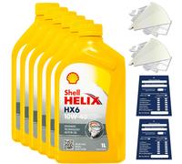 6 Litre Original Shell Helix HX6 10W40 Huile 550039794 MB 229.3 RN0700 Kit