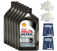 6 Litre Original Shell Helix Ultra Ect 5W30 C3 Huile 550042845 Acea 03 Set