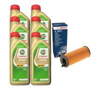 6 Litres Huile Moteur Castrol 5W30 Ll + Filtre à Bosch pour BMW 1 3 X1 X3 P7072
