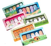 6 lots de notes autocollantes - Bloc-Note portable 900 feuilles,Note Autocollantes petites avec motif de dessin animé,bande autocollante, animaux,onglets index Autocollant pour surligner et marquer