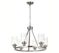 6 lumières Cound Chandelier Brackaged Island Lighting Dining Room Assaleur Assemblées Pendantes en Verre Suspendu Chambre à Coucher pour la Cuisine, Noir