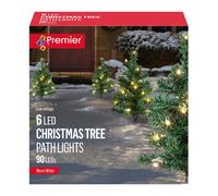 6 Lumières De Chemin D'Arbre De Noël Avec LED - 40cm Blanc Chaud