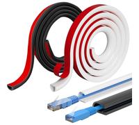 6 M Goulotte Passe Cable 2 Pièces Goulotte Electrique Convient Aux Murs Et Aux Sols De L'école De La Maison Et du Bureau Blanc Et Noir