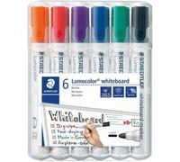 6 Marqueurs - Effaçable - Ardoise - Tableau Blanc - Pointe Ogive - Staedtler Multicolore