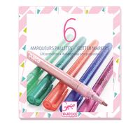 Djeco Couleurs 6 marqueurs à paillettes (38877), multicolore (1)