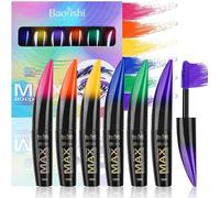 6 Mascara Couleur, 3d Mascara Prune Fibre Bleu Vert, Waterproof Longue Durée Volumateur Allongeant Curling, Créer Un Maquillage Des Yeux Charmant, Cadeau De Noël Pour Fille Et Femme#1