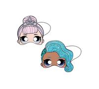 6 Masques En Carton Lol 19 X 17,5 Cm Multicolore