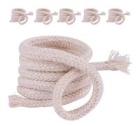 6 Mètres Ø 8 mm Mèche Pour Lampes à Huile, Peut Être Découpée Sur Mesure, Mèche Lampe à Huile Mèche Pour Torche de Jardin Meche Pour Torche à Huile, Coton Circulaire Mèche Pour Lampe à Huile, 6x100cm