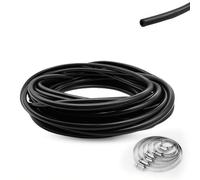6 Mètres Tuyau Silicone ID 3 mm, OD 7 mm, Durite Silicone avec 6 Colliers de Serrage, Tuyau sous Vide pour Voiture, Durite Depression Turbo pour Voiture Haute Température (Noir)