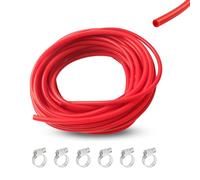 6 Mètres Tuyau Silicone ID 3 mm, OD 7 mm, Durite Silicone avec 6 Colliers de Serrage,Tuyau sous Vide pour Voiture, Durite Depression Turbo pour Voiture Haute Température(Rouge)