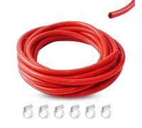 6 Mètres Tuyau Silicone ID 5 mm, OD 10 mm, Durite Silicone avec 6 Colliers de Serrage,Tuyau sous Vide pour Voiture, Durite Depression Turbo pour Voiture Haute Température(Rouge)