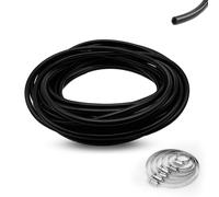 6 Mètres Tuyau Silicone ID 5 mm, OD 10 mm, Durite Silicone avec 6 Colliers de Serrage, Tuyau sous Vide pour Voiture, Durite Depression Turbo pour Voiture Haute Température (Noir)