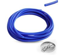 6 Mètres Tuyau Silicone, Tuyau sous vide en silicone pour voiture ID 4 mm, OD 8 mm, Durite Depression Turbo pour Voiture Haute Température Avec 6 pinces - Bleu