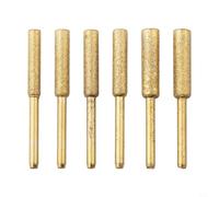 6 Meules Cylindriques pour Affûteuse de pour chaîne, Émeri 6 | Pour l'affûtage de chaînes, matériau émeri pour durable, pour idéal pour bricoleurs, tige 3mm, tailles variées