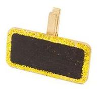 6 mini-ardoise or pailletée sur pince - MT956OR Jaune G