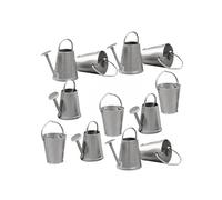 6 mini arrosoirs et 6 seaux en métal 2 cm