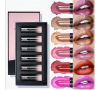 6 Mini Coffret de Rouge A Levre Pailleté,Métallique Briller Lipstick,Rouge À Levre À Haut Pigment Texture Crémeuse,