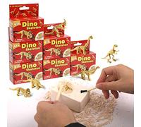 6 Mini Kit d’Excavation de Dinosaures pour Enfants - Déterre 6 Squelettes avec Outils, Jouet STEM d’Archéologie Éducatif pour Garçons et Filles de 6 à 12 Ans, Kit Fossiles à Creuser