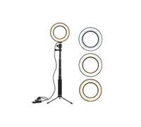 Docooler 6 Mini LED Lampe Vidéo Anneau Lumière Dimmable 3 Modes d'Éclairage USB Alimenté avec Trépied de Bureau de Lumière Télescopique Mini pour le Réseau de Diffusion Selfie Maquillage du Visage G
