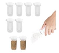 6 Mini Salières en Plastique, Mini Salière Bivouac Transparentes de 6g, Légères et Pratiques pour Voyage, Camping, Pique Nique, Anti-poussière Avec Couvercle, Salieres Plastique