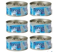 6 monge naturel thon cuisson à la vapeur, nourriture humide pour chat, 6 bacs de 80 g