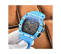 (6)Montre homme de luxe AA de marque Richard Fly back Time en céramique blanche multifonctionnelle