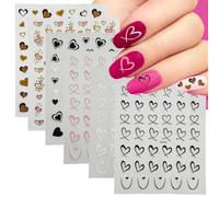 6 Morceaux D'Autocollants D'Art Nail, Matériaux De Nail Art Bricol